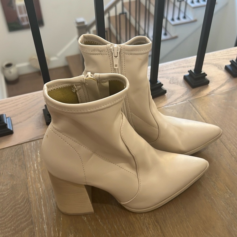 Cream size 7 1/2 booties-worn once